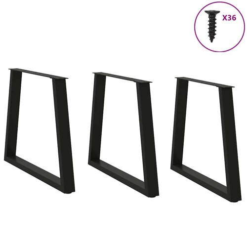 Noge za blagovaonski stol V-oblik 3 kom crne 70x(72-73,3) cm - NOVO