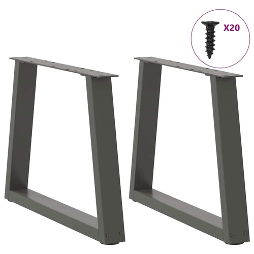 Noge blagovaonskog stola V-oblika 2 kom antracit 50x(42-43,3)cm - NOVO
