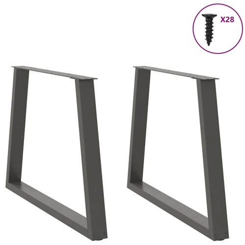 Noge blagovaonskog stola V-oblika 2 kom antracit 90x(72-73,3)cm - NOVO