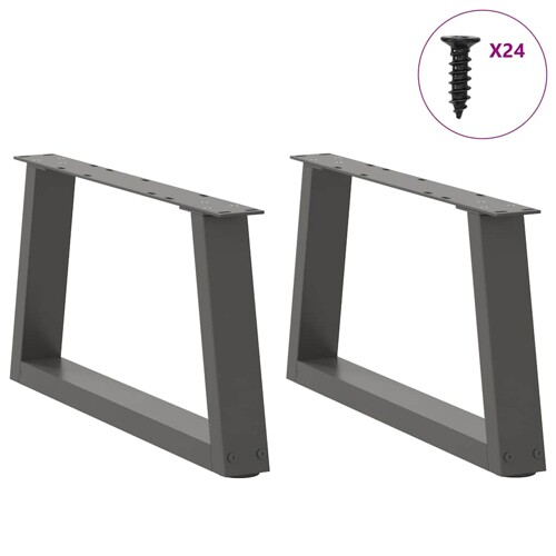 Noge blagovaonskog stola V-oblika 2 kom antracit 70x(30-31,3)cm - NOVO