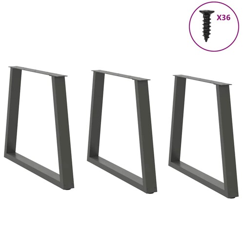 Noge blagovaonskog stola V-oblika 3 kom antracit 70x(72-73,3)cm - NOVO