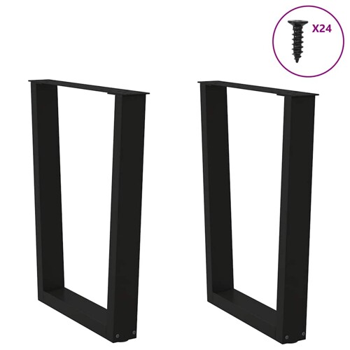 Noge za blagovaonski stol V-oblik 2 kom crne 60x(72-73,3) cm - NOVO