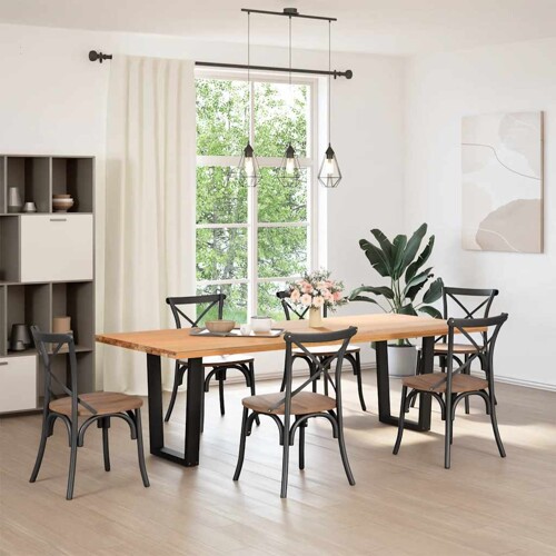 Noge za blagovaonski stol V-oblik 2 kom crne 60x(72-73,3) cm - NOVO