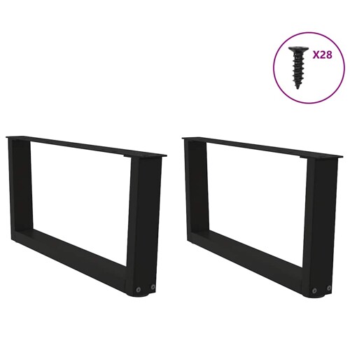 Noge za blagovaonski stol V-oblika 2 kom crne 70x(30-31,3) cm - NOVO