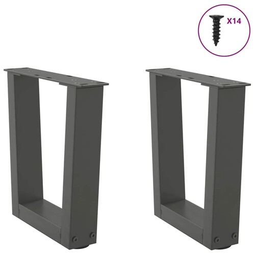 Noge blagovaonskog stola V-oblika 2 kom antracit 30x(30-31,3)cm - NOVO