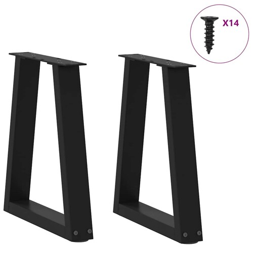 Noge za blagovaonski stol V-oblik 2 kom crne 38x(42-43,3) cm - NOVO
