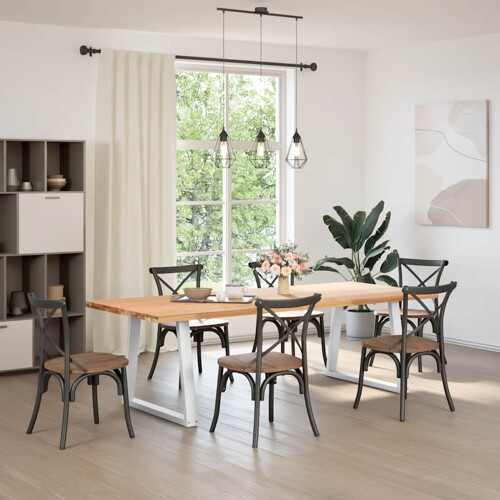 Noge blagovaonskog stola V-oblika 2 kom bijele 80x(72-73,3) cm - NOVO