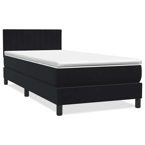 Box spring krevet s madracem crni 90x220 cm baršunasti - NOVO
