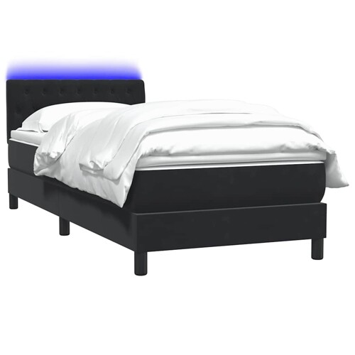 Box spring krevet s madracem crni 90x220 cm baršunasti - NOVO