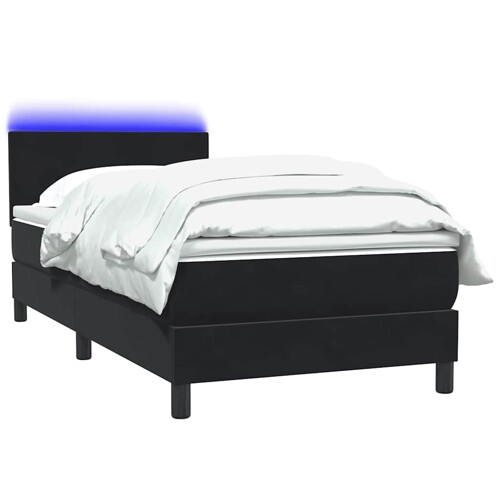 Box spring krevet s madracem crni 90x220 cm baršunasti - NOVO