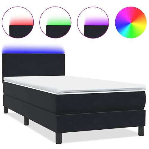 Box spring krevet s madracem crni 90x220 cm baršunasti - NOVO