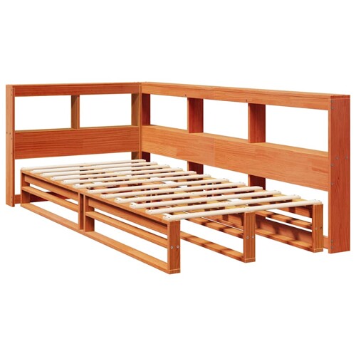 Krevet s regalom za knjige bez madraca 75 x 190 cm od borovine - NOVO