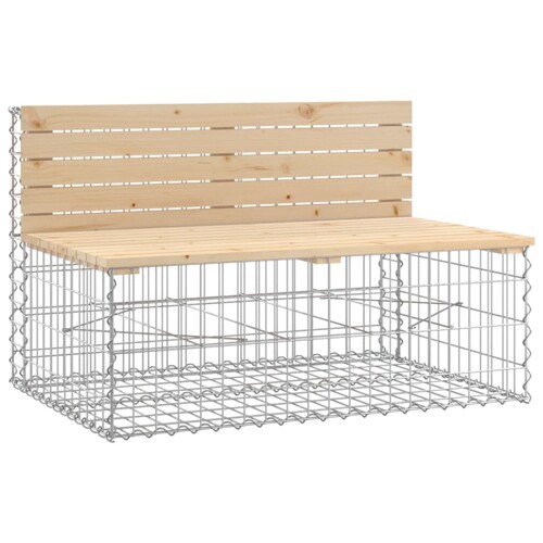 Vrtna klupa s gabionskim dizajnom 103x70x65 cm masivna borovina - NOVO