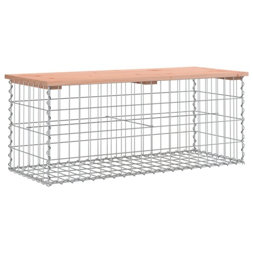 Vrtna klupa s gabionskim dizajnom 103x44x42 cm drvo duglazije - NOVO
