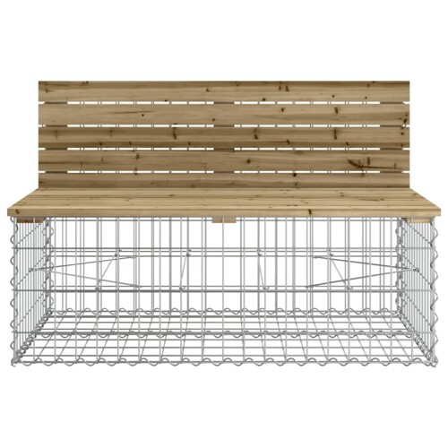 Vrtna klupa s gabionskim dizajnom 103 x 70 x 65 cm od borovine - NOVO