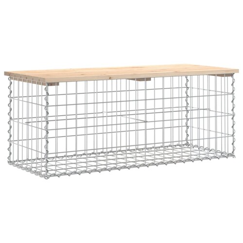 Vrtna klupa s gabionskim dizajnom 103x44x42 cm masivna borovina - NOVO