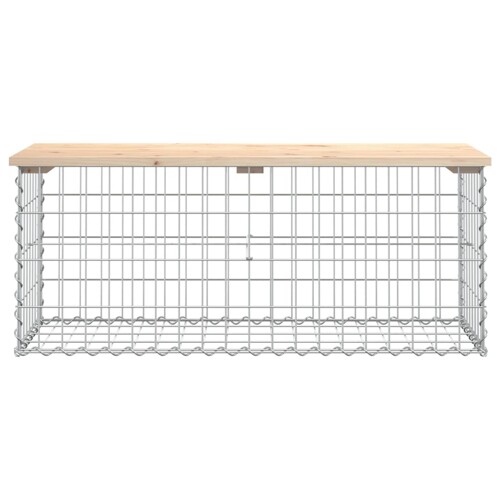 Vrtna klupa s gabionskim dizajnom 103x44x42 cm masivna borovina - NOVO
