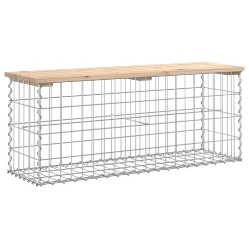 Vrtna klupa s gabionskim dizajnom 103x31,5x42 cm od borovine - NOVO