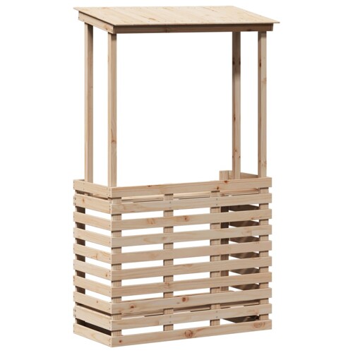Vanjski barski stol s krovom 112,5 x 57 x 195,5 cm masivno drvo - NOVO