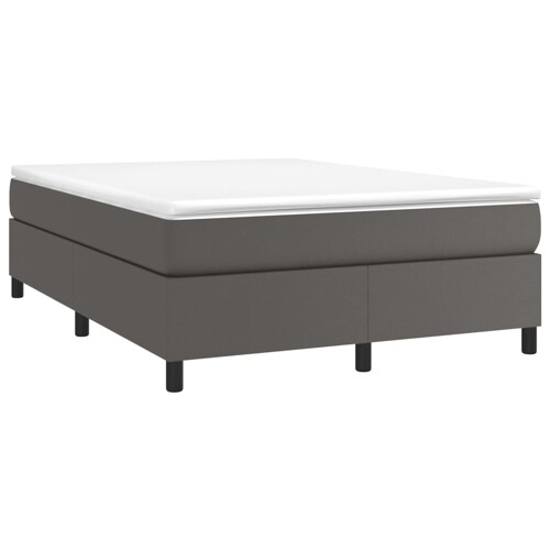 Krevet s oprugama i madracem sivi 180 x 200 cm od umjetne kože - NOVO