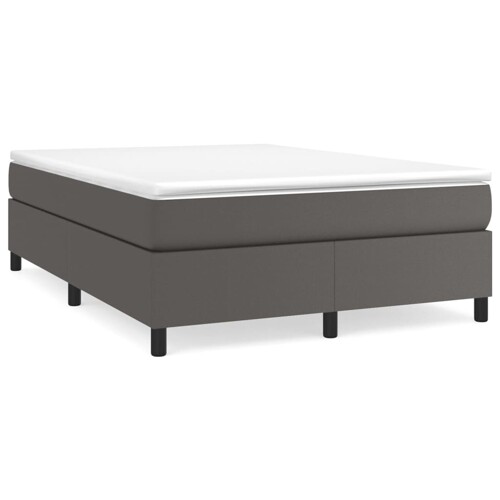 Krevet s oprugama i madracem sivi 180 x 200 cm od umjetne kože - NOVO