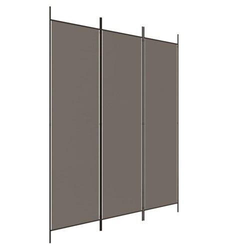 Sobna pregrada s 3 panela antracit 150 x 220 cm od tkanine - NOVO