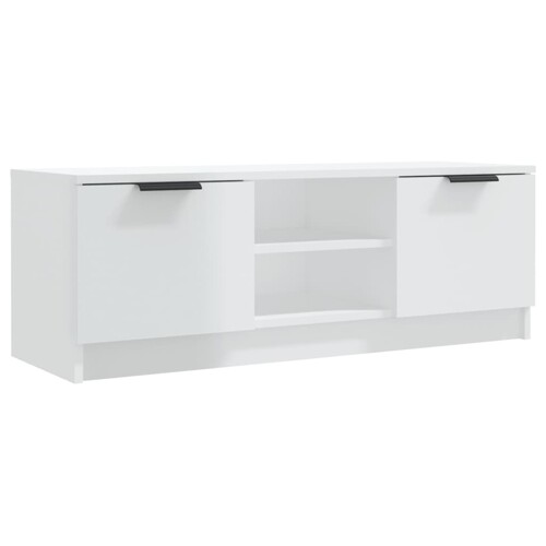 TV ormarić sjajni bijeli 102x35x36,5 cm konstruirano drvo - NOVO