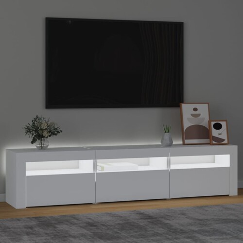 TV ormarić s LED svjetlima bijeli 180 x 35 x 40 cm - NOVO