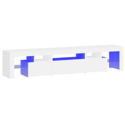 TV ormarić s LED svjetlima bijeli 200x36,5x40 cm - NOVO