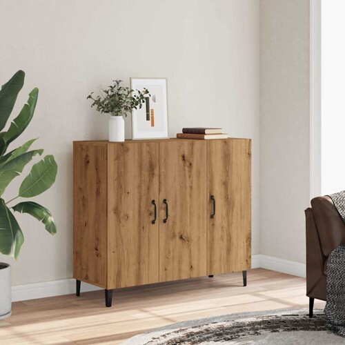 Komoda boja hrasta artisana 90 x 34 x 80 cm konstruirano drvo - NOVO