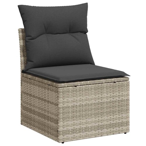 6-dijelni set vrtnih sofa od poliratana s jastucima svjetlosivi - NOVO