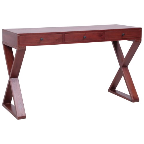 vidaXL Stol za računalo smeđi 115 x 47 x 77 cm masivno drvo mahagonija