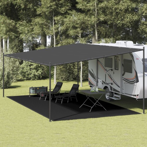 vidaXL Tepih za šator 400 x 700 cm crni HDPE