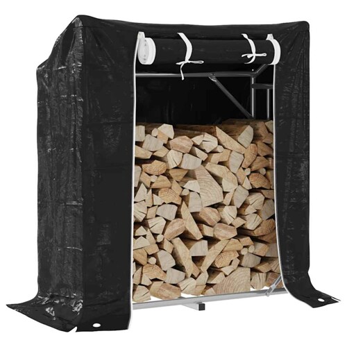 vidaXL Stalak za drva za ogrjev s kišnom navlakom 100,5x40,5x110,5 cm