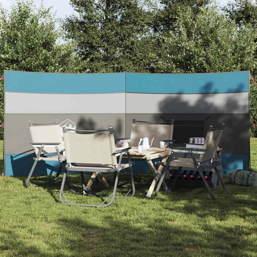 vidaXL Vjetrobran za kampiranje plavo 340x130 cm vodootporni