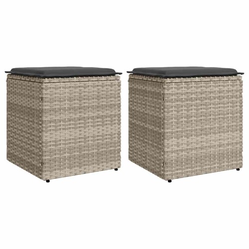 vidaXL Vrtni stolci s jastucima 2 kom svijetlo sivi 40x40x43 cm