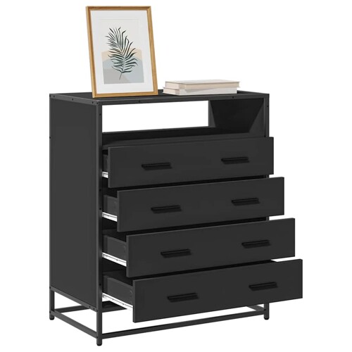vidaXL Ormar s ladicama crni 70x41x83,5 cm izrađeno drvo