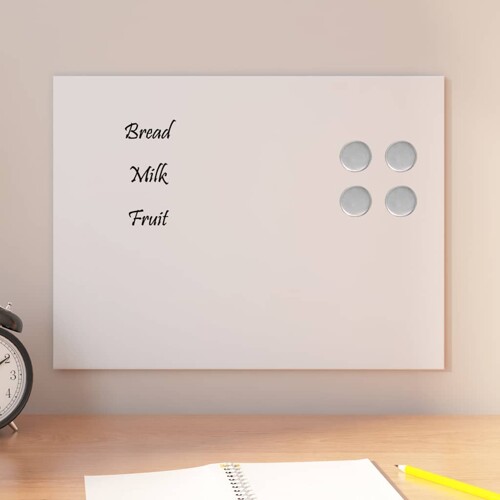 vidaXL Zidna magnetna ploča bijela 40 x 30 cm od kaljenog stakla
