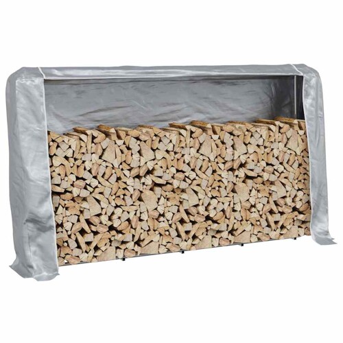 vidaXL Stalak za drva za ogrjev s kišnom navlakom 250x25x150 cm