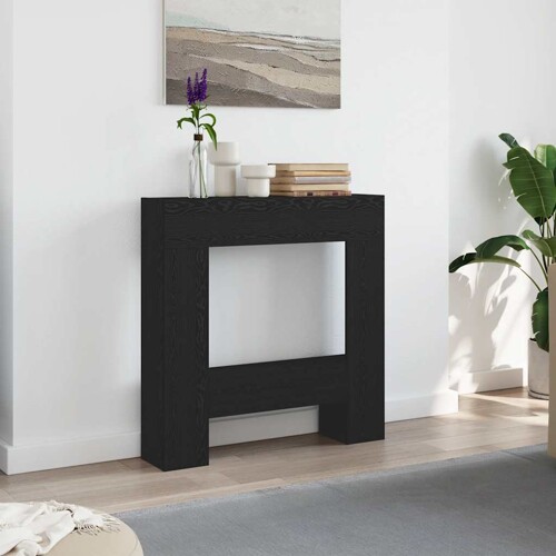 vidaXL Okvir kamina crni hrast 81x18x82 cm izrađeno drvo