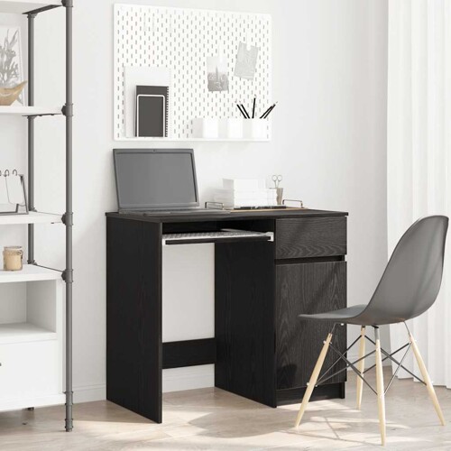 vidaXL Radni stol crni hrast 86x49x76 cm konstruirano drvo