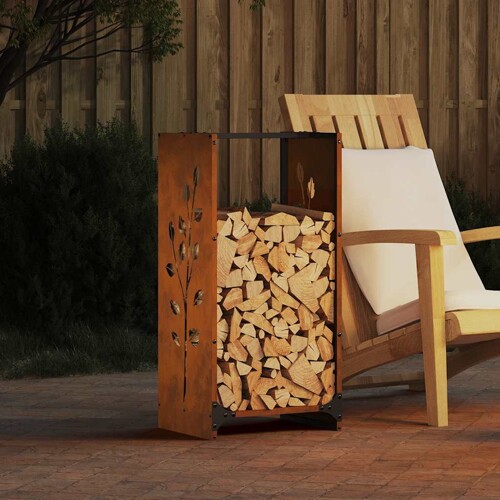 vidaXL Stalak za drva za ogrjev 40x30x80 cm pohabani čelik