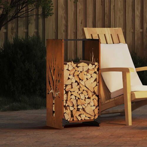 vidaXL Stalak za drva za ogrjev 40x30x80 cm pohabani čelik