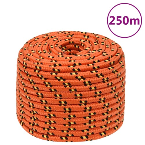 vidaXL Brodski konop narančasto 12 mm 250 m od polipropilena