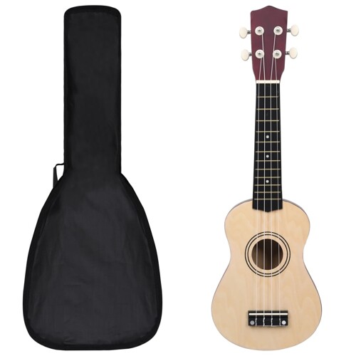 vidaXL Set ukulelea Soprano s futrolom za djecu Natural 21 \\"
