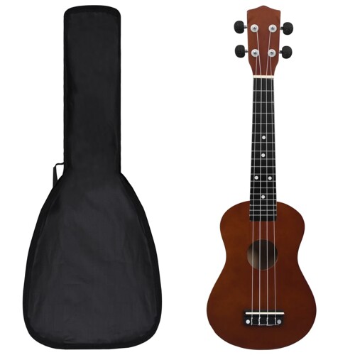 vidaXL Set ukulelea Soprano s futrolom za djecu Natural 23 \\"