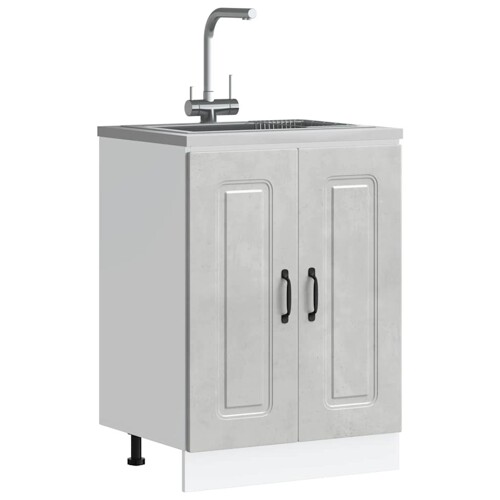vidaXL Donji ormarić za sudoper Kalmar boja betona 60x46x81,5cm drveni