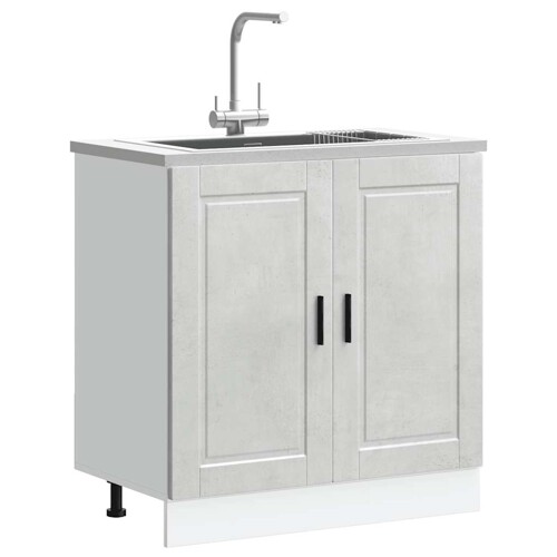 vidaXL Donji ormarić za sudoper Porto boja betona 80x46x81,5 cm drveni