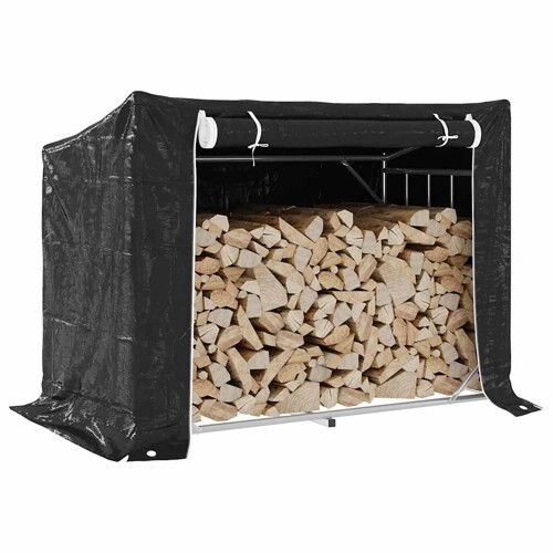 vidaXL Stalak za drva za ogrjev s kišnom navlakom 151x80,5x110,5 cm
