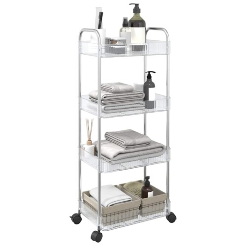 vidaXL Kolica za pohranu 4 nivoa prozirna 37x28x95 cm akril